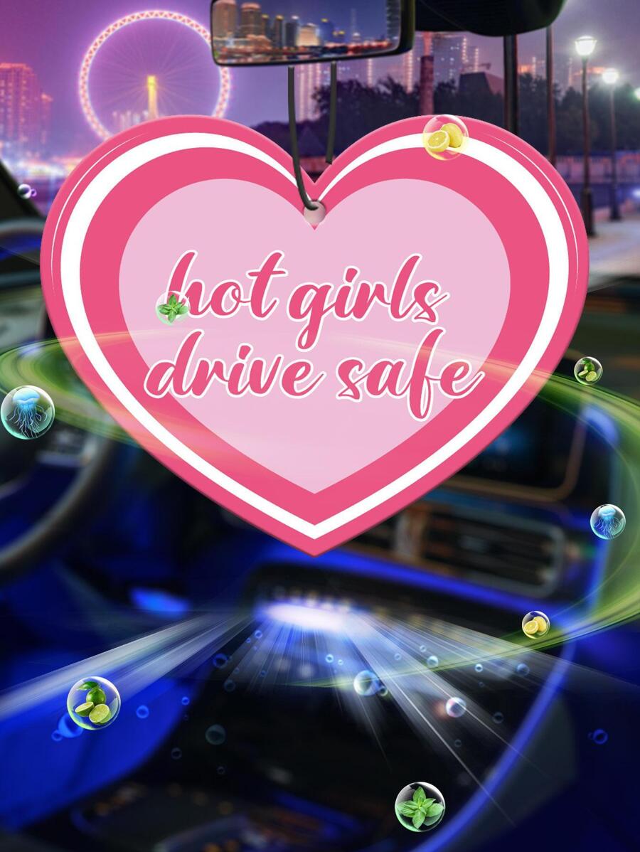 Heart Design Car Hanging Air Freshener - Coral Pink - View 1