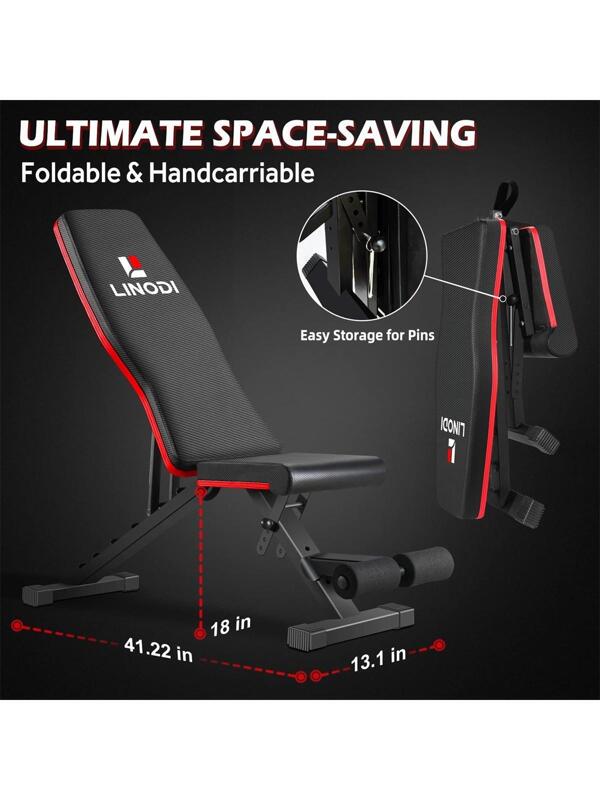 LINODI Weight Bench, Adjustable Strength Training Benches for Full Body