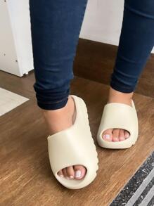 Chinelo Nuvem chinelo feminina flat confortável - Bege - Visão 2