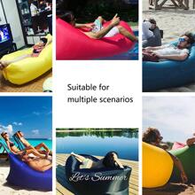 1 pieza portátil azul poliéster camping inflable lounger - Azul - Ver 10