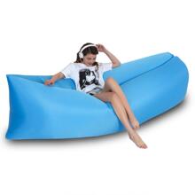 1 pieza portátil azul poliéster camping inflable lounger - Azul - Ver 5