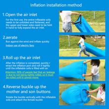 1 pieza portátil azul poliéster camping inflable lounger - Azul - Ver 8