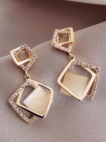 Geometric Design Dangle Earrings For Women, Stylish Earrings With Elegant Charisma