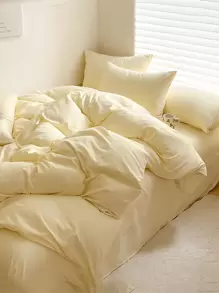 Solid Soft Quilt Cover 3pcs Set