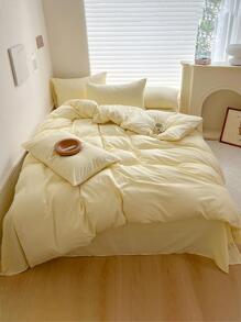 Solid Soft Quilt Cover 3pcs Set