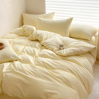 Solid Soft Quilt Cover 3pcs Set