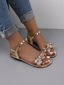 Sandalias Doradas Elegantes Para Mujeres - Dorado - Ver 5
