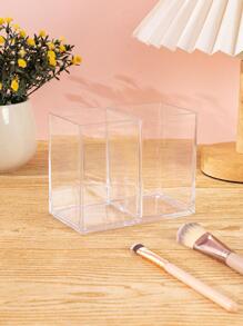 1pc Makeup Brush Holder Desk Makeup Organizer Pen Holder Makeup Tool Storage - Clear - View 2