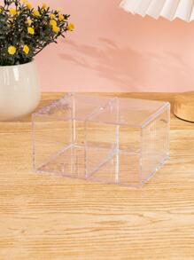 1pc Makeup Brush Holder Desk Makeup Organizer Pen Holder Makeup Tool Storage - Clear - View 3