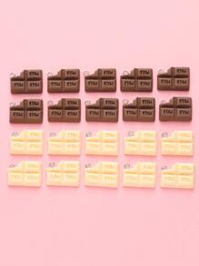20pcs Random Color Chocolate Chunk Resin DIY For Bracelets, Necklaces, Earrings, Hair Clips, Bag Charms, Keychains, And Other Jewelry Accessories - Multicolor - View 1