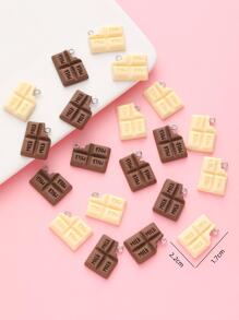 20pcs Random Color Chocolate Chunk Resin DIY For Bracelets, Necklaces, Earrings, Hair Clips, Bag Charms, Keychains, And Other Jewelry Accessories - Multicolor - View 2