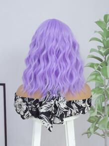 Tóc Giả Tổng Hợp Xoăn Ngắn Có Bangs - Màu tím hoa cà - Xem 5