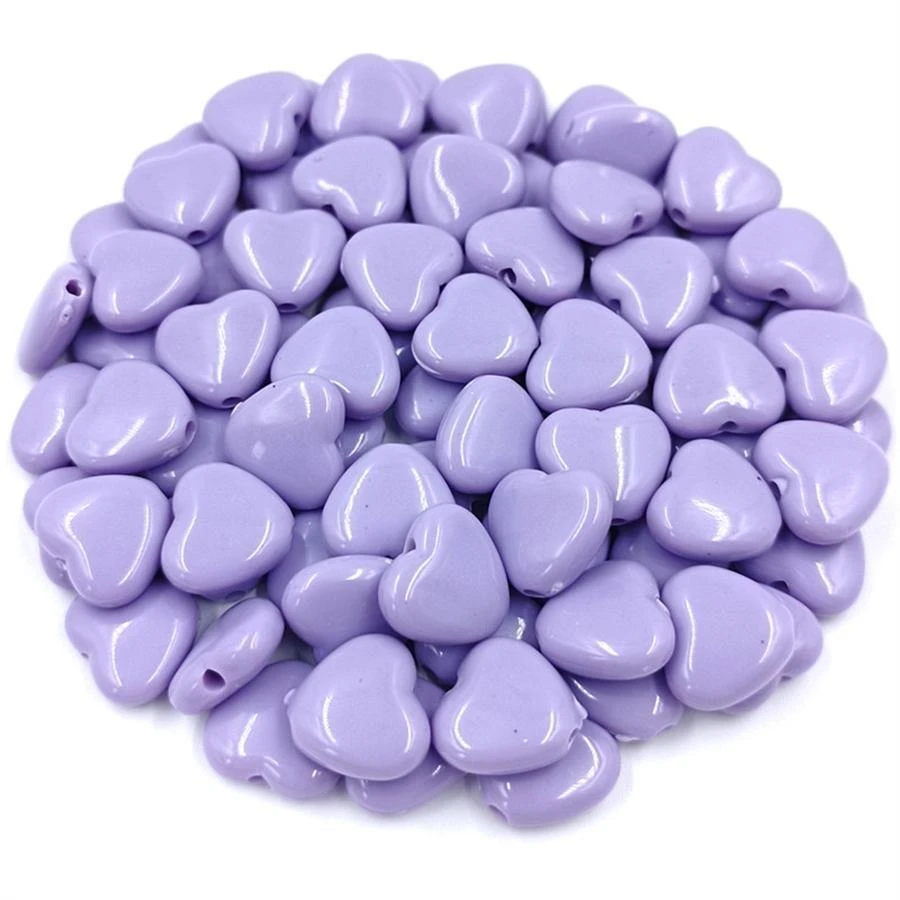 20入組/包心形糖果彩色散珠適用於珠寶製作,手環,DIY手機鏈條裝飾,奶油質感素色彩色亞克力珠子 - 紫色 - 查看 1
