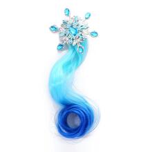 Frozen Snow Princess Colorful Wig Hair Clip, Ombre Long Curly Hair Extensions, Hair Accessories For Girls - Blue - View 2