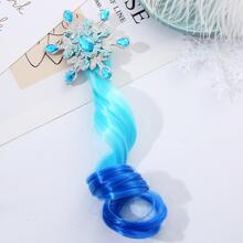 Frozen Snow Princess Colorful Wig Hair Clip, Ombre Long Curly Hair Extensions, Hair Accessories For Girls - Blue - View 4