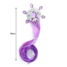 Cô gái Long lanh Bông tuyết & Bộ tóc giả xoăn ombre Trang trí Kẹp tóc quyến rũ để trang trí tóc - Màu tím - Xem 2