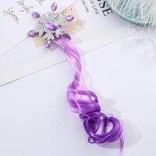 Cô gái Long lanh Bông tuyết & Bộ tóc giả xoăn ombre Trang trí Kẹp tóc quyến rũ để trang trí tóc - Màu tím - Xem 3