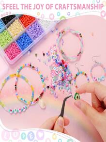 DIY米釘珠套裝,軟陶粘土珠子適用於手環,項鍊製作配件 - 彩色 - 查看 2