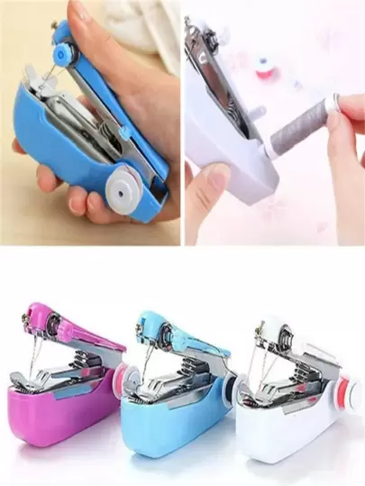 迷你縫紉機便攜手掌衣服縫紉機DIY面料車縫針綫活縫紉工具