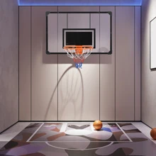 Soozier Wall Mounted Basketball Hoop with Shatter Proof Backboard - Multicolor - View 1