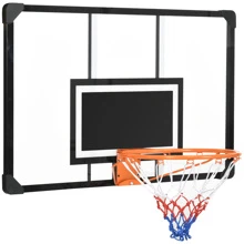 Soozier Wall Mounted Basketball Hoop with Shatter Proof Backboard - Multicolor - View 2