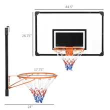 Soozier Wall Mounted Basketball Hoop with Shatter Proof Backboard - Multicolor - View 3
