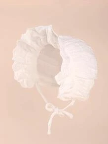 1 件装 6-24 个月女婴/男婴太阳帽，百搭公主风格宽边防紫外线透气轻薄婴儿帽，四季皆宜 - 白色 - 查看 1