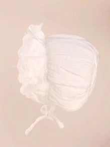 1 件装 6-24 个月女婴/男婴太阳帽，百搭公主风格宽边防紫外线透气轻薄婴儿帽，四季皆宜 - 白色 - 查看 4