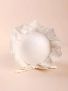 1 件装 6-24 个月女婴/男婴太阳帽，百搭公主风格宽边防紫外线透气轻薄婴儿帽，四季皆宜 - 白色 - 查看 5