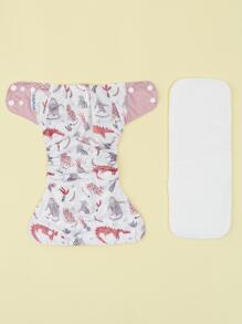 Coola Peach 3入組嬰兒兔子&蝴蝶樣式布尿布&3入組尿布村里適用於日常生活 - 淺粉色 - 查看 4