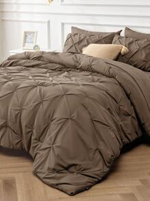 Bedsure Summer Vacation Bedding Set (Holiday Essentials), Comforter Set - Bed In A Bag 5/7 Pieces, Pintuck Beddding Sets Bed Set With Cooling Comforters, Sheets, Pillowcases & Shams, Twin XL Comforter Set, Soft Bedding Set Gift For Graduation/Vacation/Birthday Decoration/Back To School, For Room Decor, Home Decor, Bedroom Decor, Dorm Decor, Father's Day Gift - Braun - Übersicht 6