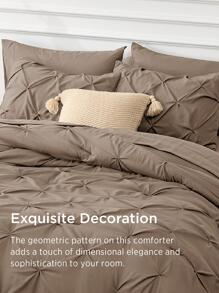 Bedsure Summer Vacation Bedding Set (Holiday Essentials), Comforter Set - Bed In A Bag 5/7 Pieces, Pintuck Beddding Sets Bed Set With Cooling Comforters, Sheets, Pillowcases & Shams, Twin XL Comforter Set, Soft Bedding Set Gift For Graduation/Vacation/Birthday Decoration/Back To School, For Room Decor, Home Decor, Bedroom Decor, Dorm Decor, Father's Day Gift - Braun - Übersicht 5