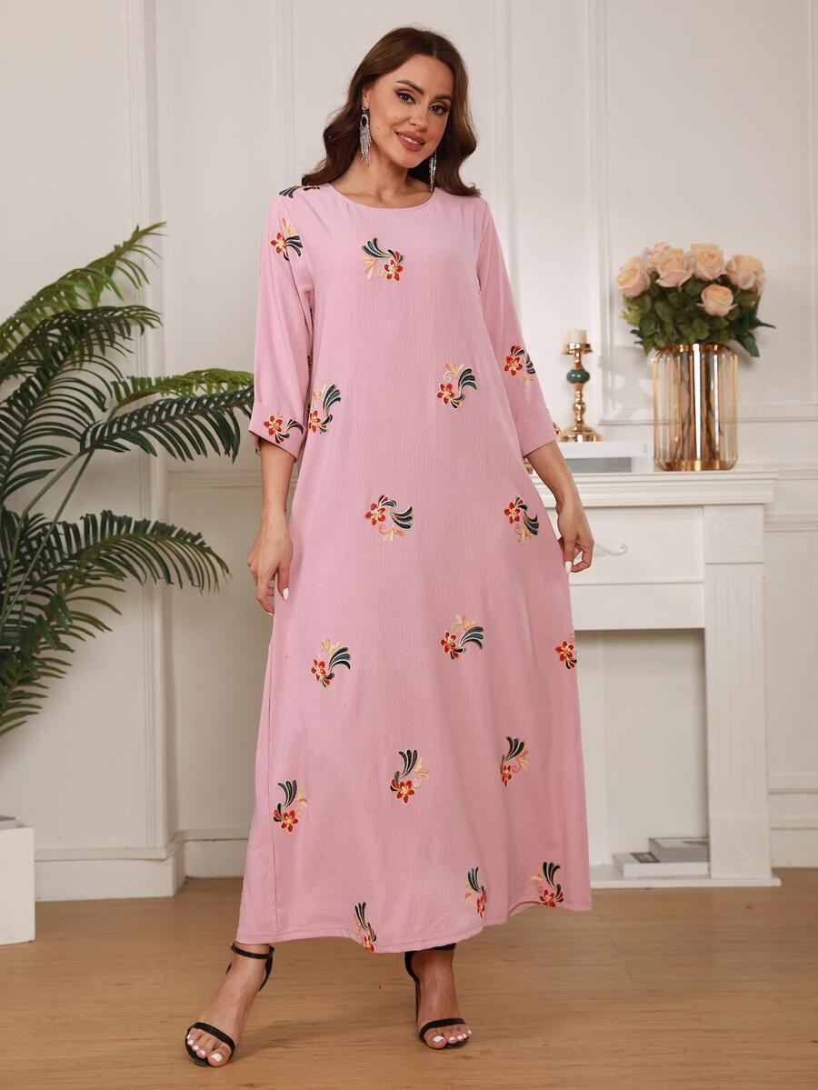 Robe Tunique Imprimé Floral - Rose bonbon - Voir 1