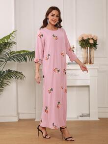 Robe Tunique Imprimé Floral - Rose bonbon - Voir 10