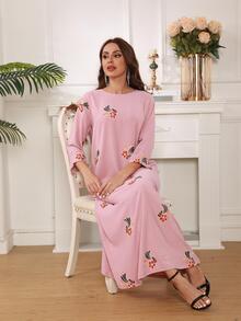 Robe Tunique Imprimé Floral - Rose bonbon - Voir 11