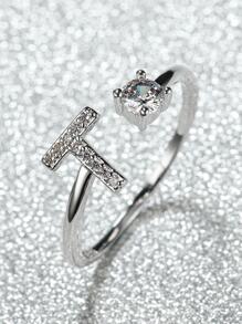 Nhẫn Nữ Thiết Kế Chữ Cái Màu Bạc Sang Trọng & Tinh Tế, Quà Tặng Sang Trọng Cho Bạn Gái - Bạc - Xem 1