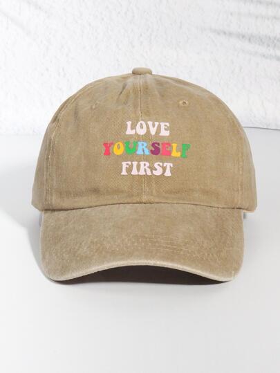 1入組女士字母圖案可調節休閒棒球帽,適用於戶外