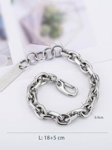 1入組嘻哈風格不銹鋼&銀灰色的厚手鏈適合男士,日常通勤配件