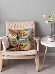 車和南瓜圖案靠墊套不附帶墊芯 - 彩色 - 查看 5