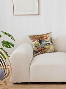 車和南瓜圖案靠墊套不附帶墊芯 - 彩色 - 查看 3