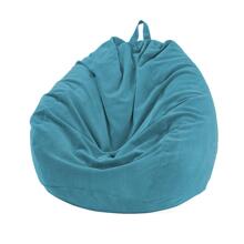 Couch Soft Corduroy Bean Bag Cover Chairs Living Room Lazy Sofa Without Filler - Màu xanh lam - Xem 1