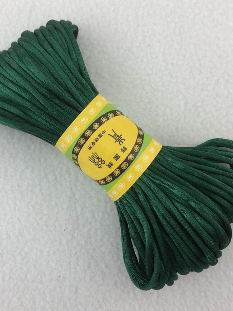 2.5Mm Escuro Verde Nylon Cordão Corda Diy Jóias Fabricação De Pulseiras Miçanga Fio Arame Forte Trançado Macramé Cetim De Seda - Verde Escuro - Visão 1