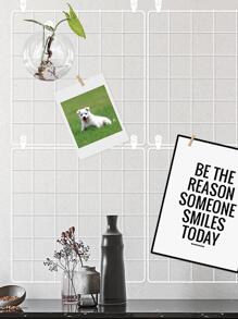 1pc White Grid Photo Wall Wire Grid Panel Picture Display Iron Decorative Rack Photograph Wall Ins Display Photo Wall 12x12 Inches,Home Decor ,Room Decor,Wall Decor Gifts Birthday Graduation - White - View 7