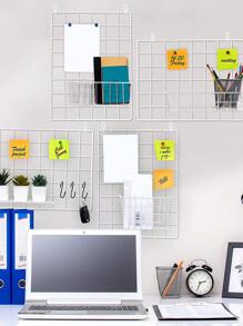 1pc White Grid Photo Wall Wire Grid Panel Picture Display Iron Decorative Rack Photograph Wall Ins Display Photo Wall 12x12 Inches,Home Decor ,Room Decor,Wall Decor Gifts Birthday Graduation - White - View 8