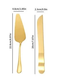 2 pièces En Acier Inoxydable Pelle À Gâteau , Couteau , dessert Spatule