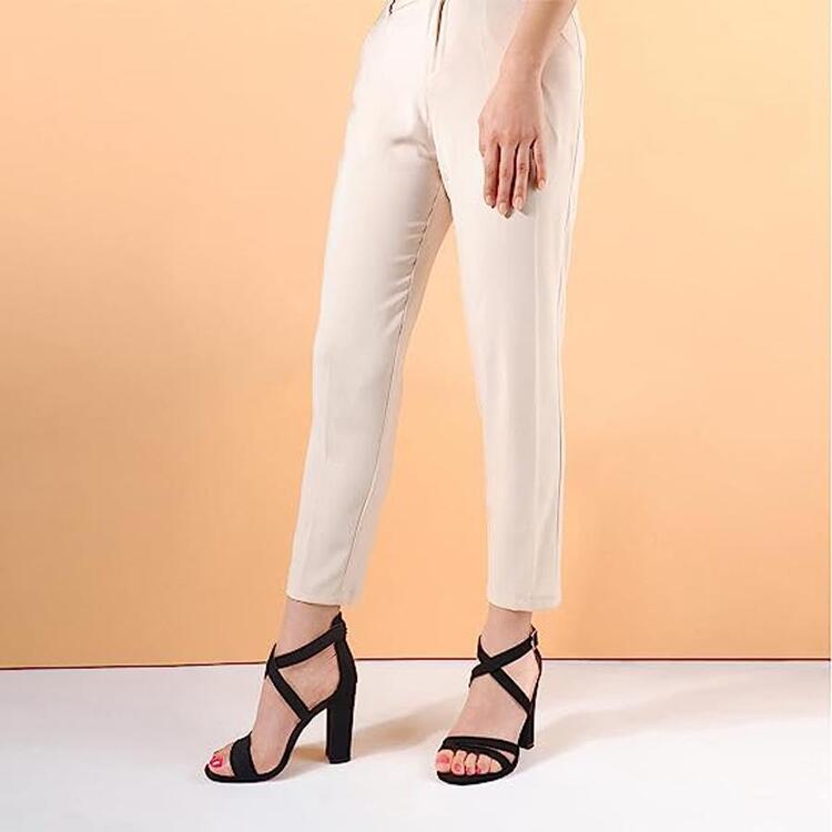 Women's Chunky High Heel Sandal Strappy Open Toe Ankle Strap Dress Shoes for Women Bridesmaid Ladies in Wedding Bridal Evening Homecoming Prom - Black - View 4