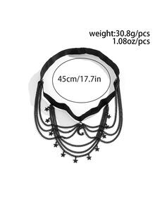 1 Thời Trang Đơn Giản Ngôi Sao Tua Rua Dây Chuyền Đùi Cho Nữ Cho Tiệc Lễ Hội - màu đen - Xem 6