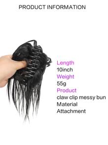 Kẹp Vuốt Ngắn Thẳng Tổng Hợp Updo Tóc - màu đen - Xem 5