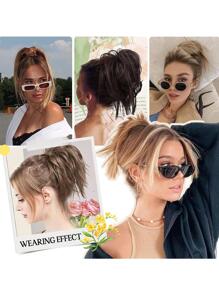 Kẹp Vuốt Ngắn Thẳng Tổng Hợp Updo Tóc - màu đen - Xem 6