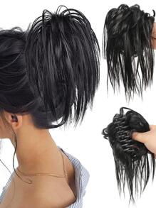 Kẹp Vuốt Ngắn Thẳng Tổng Hợp Updo Tóc - màu đen - Xem 1